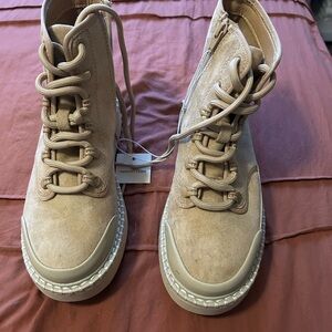 Women's Tan High-Top Sneakers